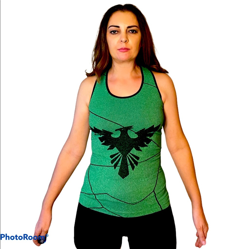 Sin&Da Green & Black Lurex Racerback Tank Top S/M